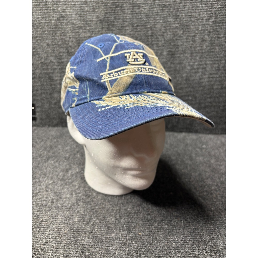 The Game Auburn University Tigers Hat Blue Camo Adjustable Strapback Cap AU Logo